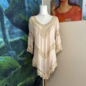 ecote crochet boho tunic top festival cottagecore indie